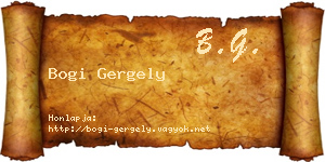 Bogi Gergely névjegykártya